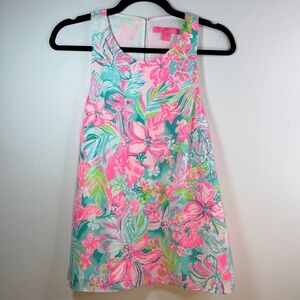 Lilly Pulitzer Mila Tunic Top Amalfi Blue Leaf It Wild Size S